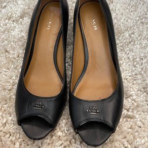 Coach Delilah Peep Toe Pumps Black